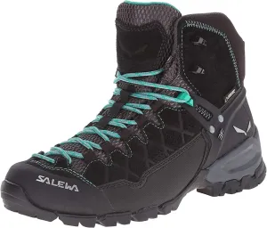 Salewa Women's Alp Trainer Mid GTX Alpine Trekking Boot | Hiking, Trekking, Scrambles | Gore-Tex Waterproof Breathable, Vibram Sole, Suede and PU Coated Leather Upper