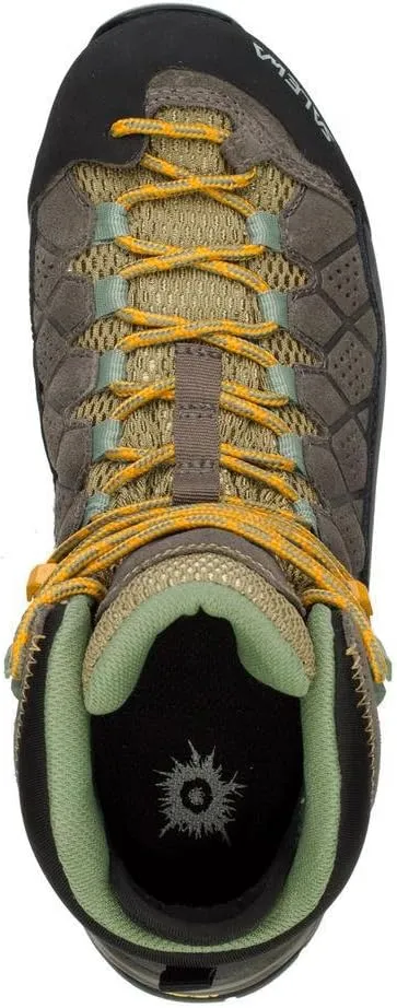 Salewa Women's Alp Trainer Mid GTX Alpine Trekking Boot | Hiking, Trekking, Scrambles | Gore-Tex Waterproof Breathable, Vibram Sole, Suede and PU Coated Leather Upper