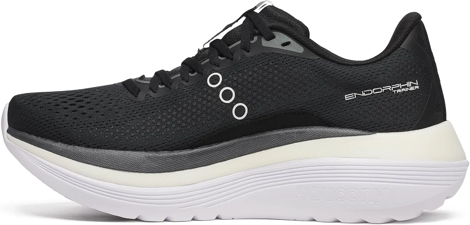 Saucony Men's Endorphin Trainer Sneaker, Black/White, 11.5