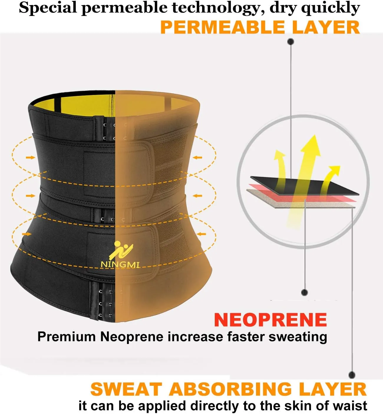 Sauna Waist Trainer for Women - Workout Sweat Waist Trimmer Womens Corset Waste Belly Belt Tummy Stomach Wrap Gym