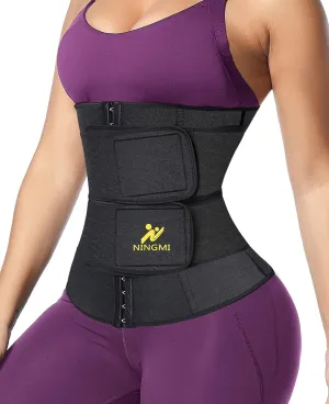 Sauna Waist Trainer for Women - Workout Sweat Waist Trimmer Womens Corset Waste Belly Belt Tummy Stomach Wrap Gym