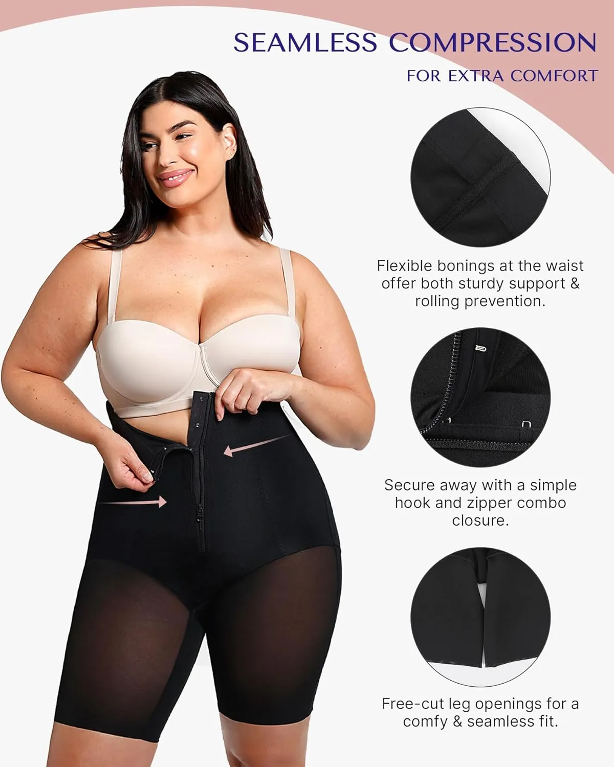 SHAPELLX Shapewear Tummy Control for Women High Waist Slimmer Body Shaper Waist Trainer Butt Lifter Bodysuit Faja Shorts