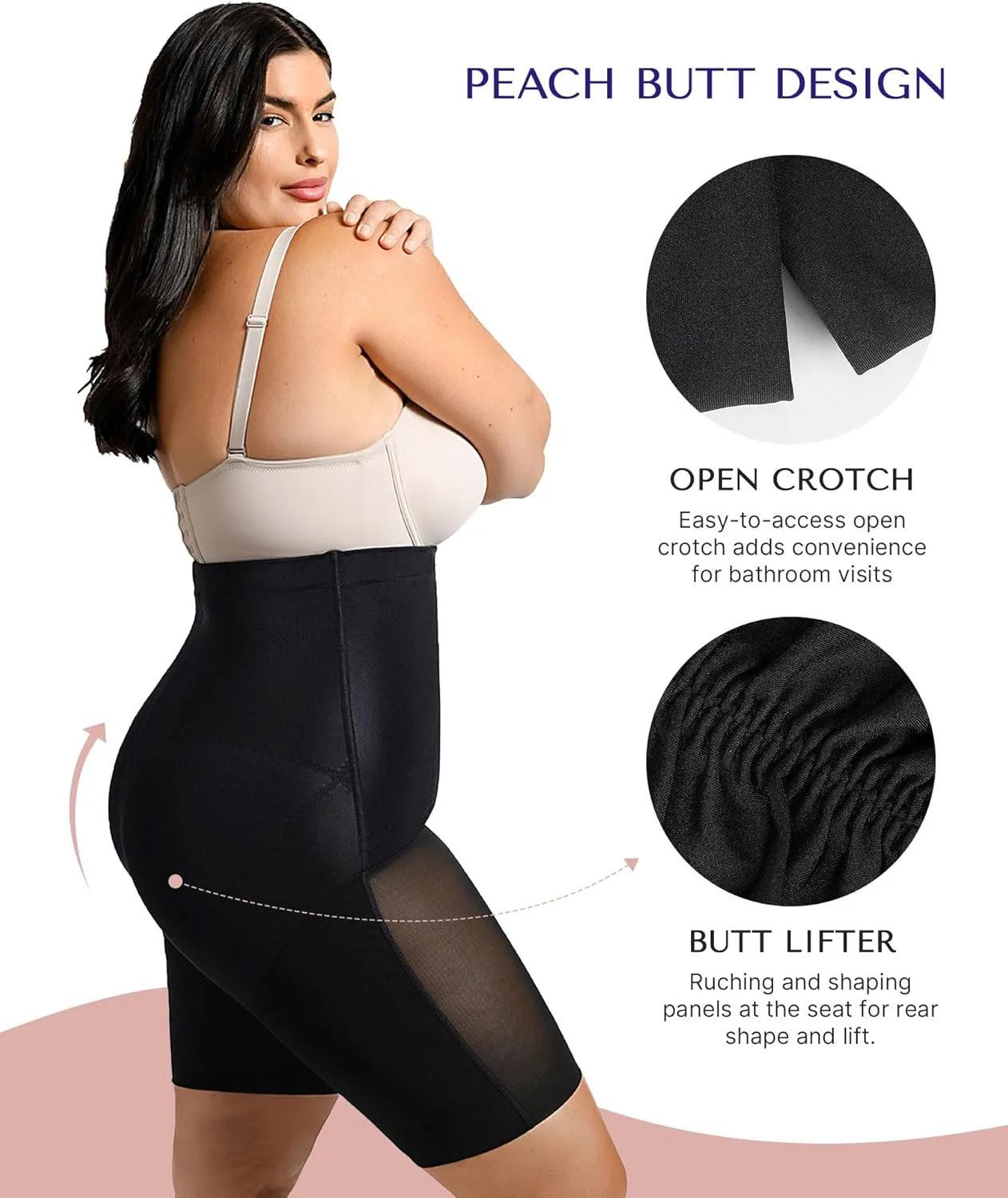 SHAPELLX Shapewear Tummy Control for Women High Waist Slimmer Body Shaper Waist Trainer Butt Lifter Bodysuit Faja Shorts