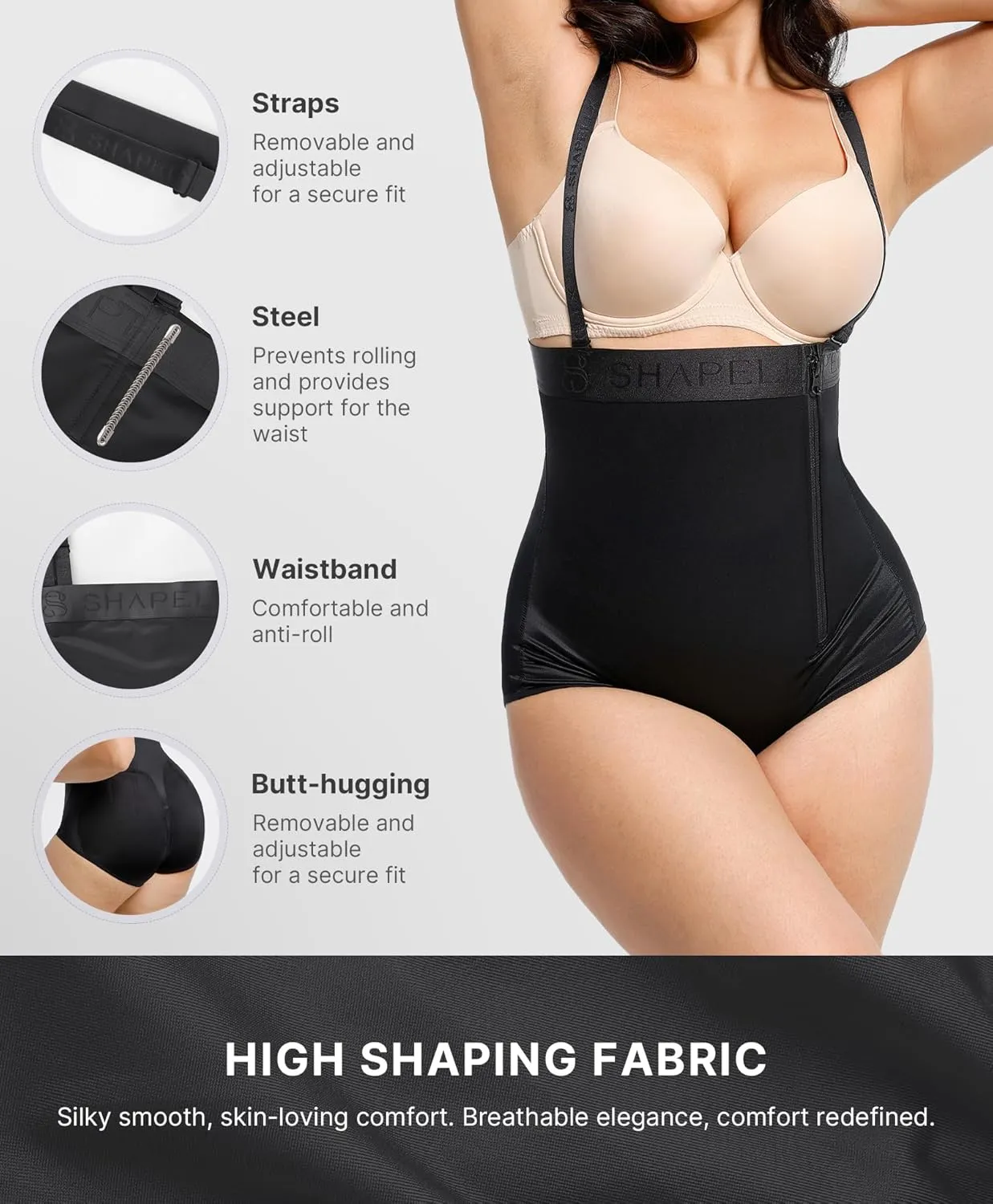 SHAPELLX Shapewear Tummy Control Panty for Women High Waist Body Shaper Waist Trainer Shaper Higher Power Panties