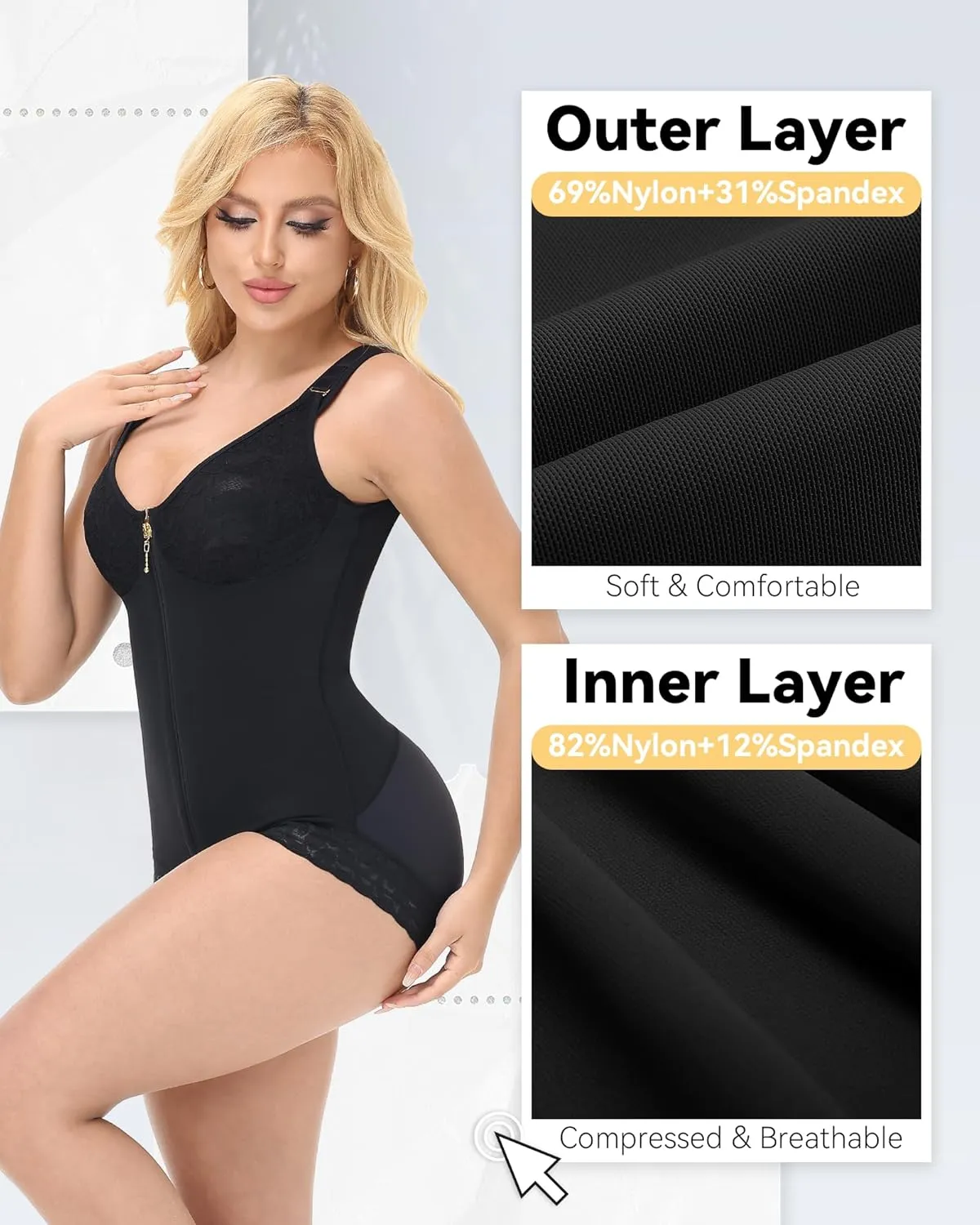 SHAPSHE Fajas Colombianas Moldeadoras Body Shaper Postpartum BBL Post Surgery Stage 2/3 Tummy Control Compression Garment
