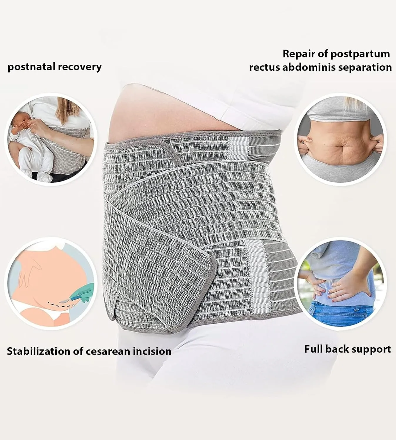 SHAPSHE Waist Trainer for Women Postpartum Belly Band Post Surgery Abdominal Binder Faja Girdle Corset Shapewear