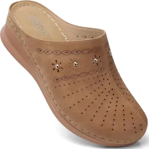 SHIBEVER Clogs for Women Mules Slip-On: Closed Toe Clog - Comfortable Womens Mule