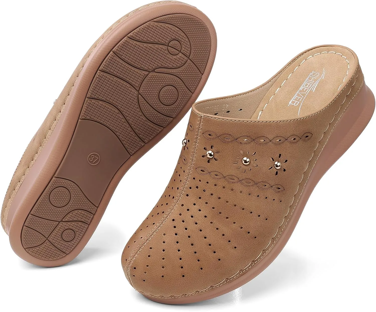 SHIBEVER Clogs for Women Mules Slip-On: Closed Toe Clog - Comfortable Womens Mule
