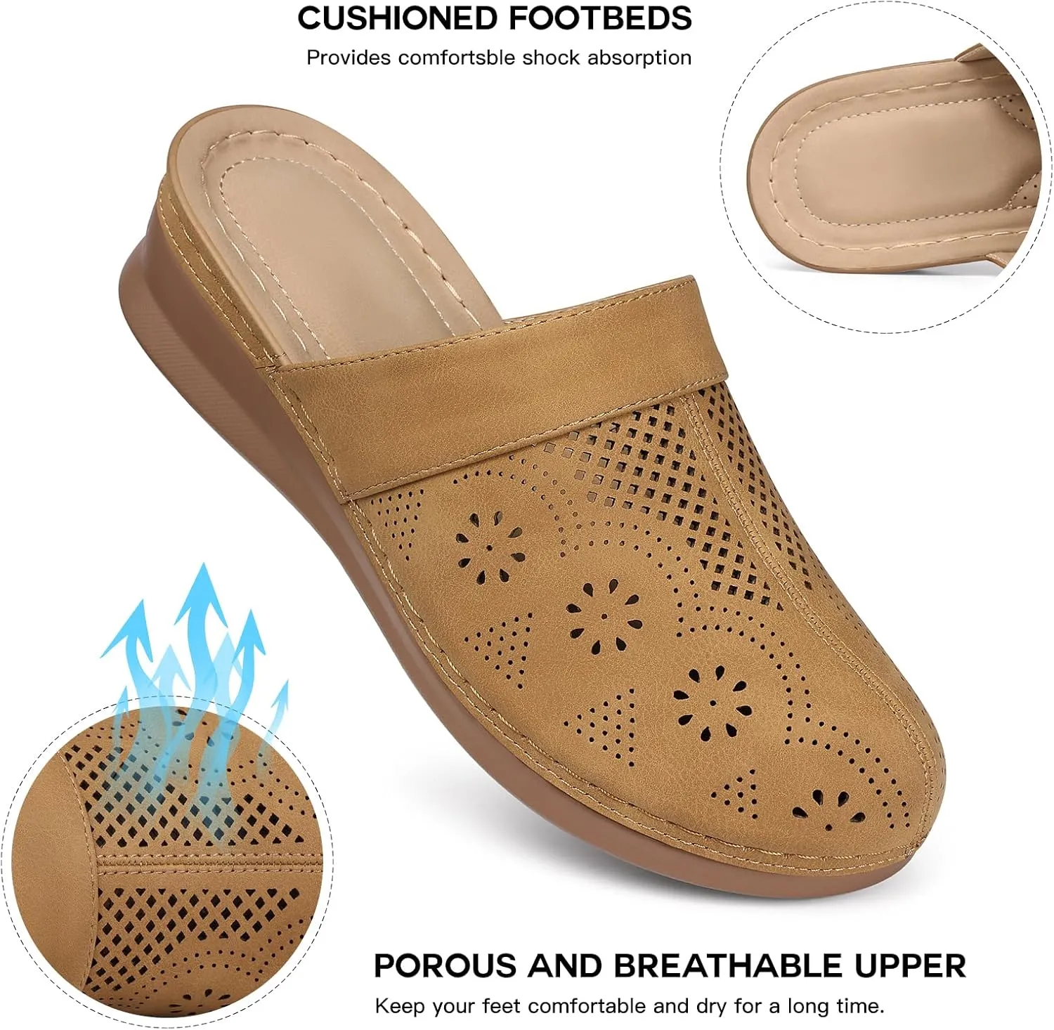 SHIBEVER Clogs for Women Mules Slip-on: Closed Toe Clog - Summer Comfortable Mule