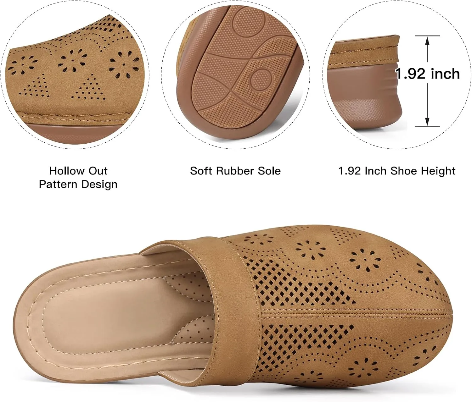 SHIBEVER Clogs for Women Mules Slip-on: Closed Toe Clog - Summer Comfortable Mule
