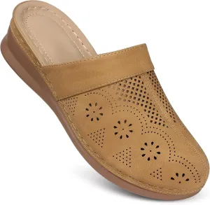 SHIBEVER Clogs for Women Mules Slip-on: Closed Toe Clog - Summer Comfortable Mule