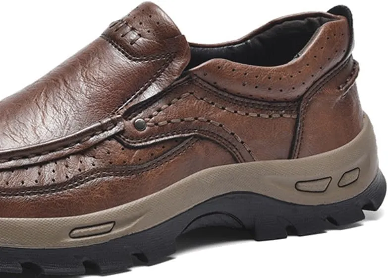 Shoes Men's Outdoor Slip-on Loafers Low-top Round-Toe Thick-Soled Oxford Shoes for Traveling Driving Mountaineering Men Versatile Comfortable Shoes