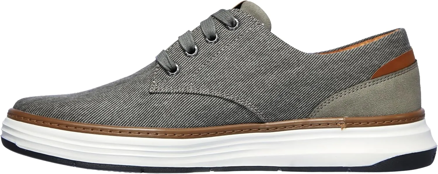 Skechers Ederson Men's Moreno Canvas Oxford Shoe, Beige, 9
