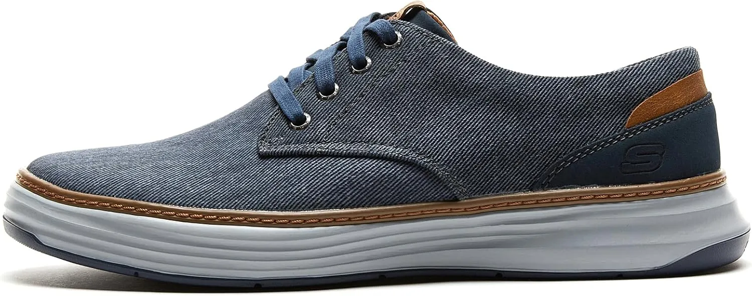 Skechers Ederson Men's Moreno Canvas Oxford Shoe, Blue, 11