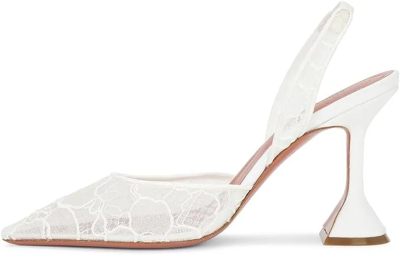 Slingback Mesh Mule Heels for Women with 3.75 Inches Heel