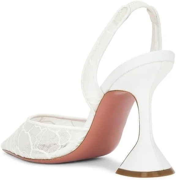 Slingback Mesh Mule Heels for Women with 3.75 Inches Heel