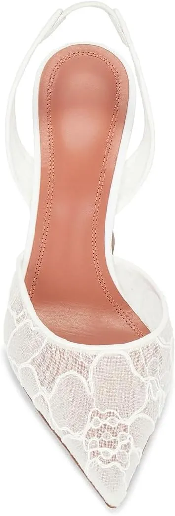 Slingback Mesh Mule Heels for Women with 3.75 Inches Heel