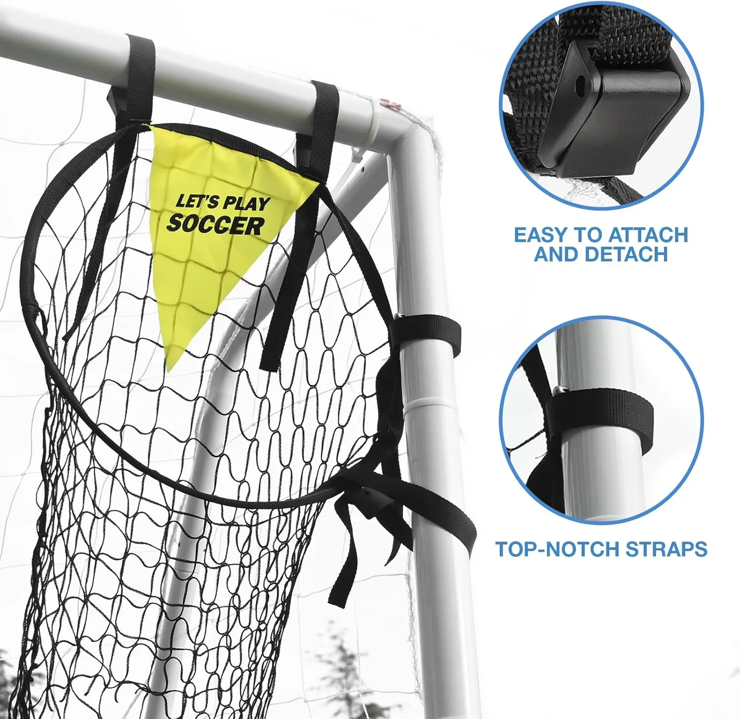 Soccer Goals 10x6.5/8x6/8x5/6x4/12x6 Soccer Nets for Backyard Portable Soccer Goals Post Soccer Training Equipment, Weatherproof PVC Soccer Goal