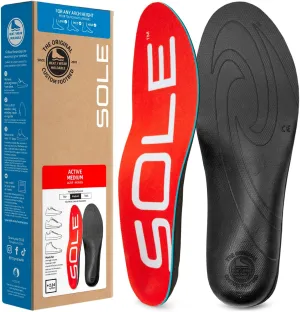 SOLE Active Medium - Plantar Fasciitis Relief Arch Support Insoles - Orthotic Shoe Inserts - Men's Size 4/Women's Size 6