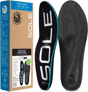 SOLE Active Thick Plantar Fasciitis Insoles, Men & Women - Arch Support Inserts for Foot Health and Heel Pain Relief, Orthotic Inserts - Multiple Sizes
