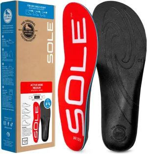 SOLE Active Wide Medium Insoles – Orthotic Arch Support Inserts for Plantar Fasciitis Relief - Mens 11/Womens 13, 1 Pair