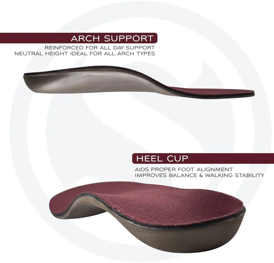 SoleAid III Performance Insole, Neutral Height Rigid Arch Support Orthotic for Overpronation, Shock Absorbing, Anti-Fatigue, All Day Comfort Shoe Insert (Women - / Men 11-11.5)