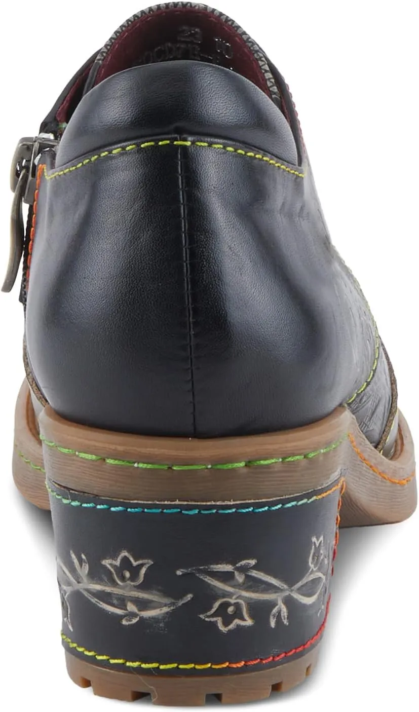 Spring Step L'Artiste Briteetoe Women's Oxford Bootie - Artistic Accents, Embossed Handpainted Details, Versatile & Comfortable