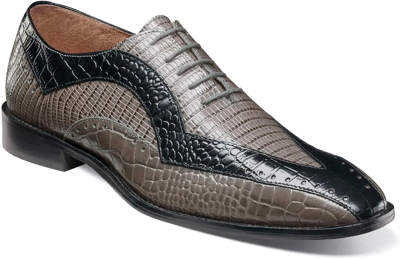 Stacy Adams Men's Tallero Lace Up Oxford, Black/Gray, 12