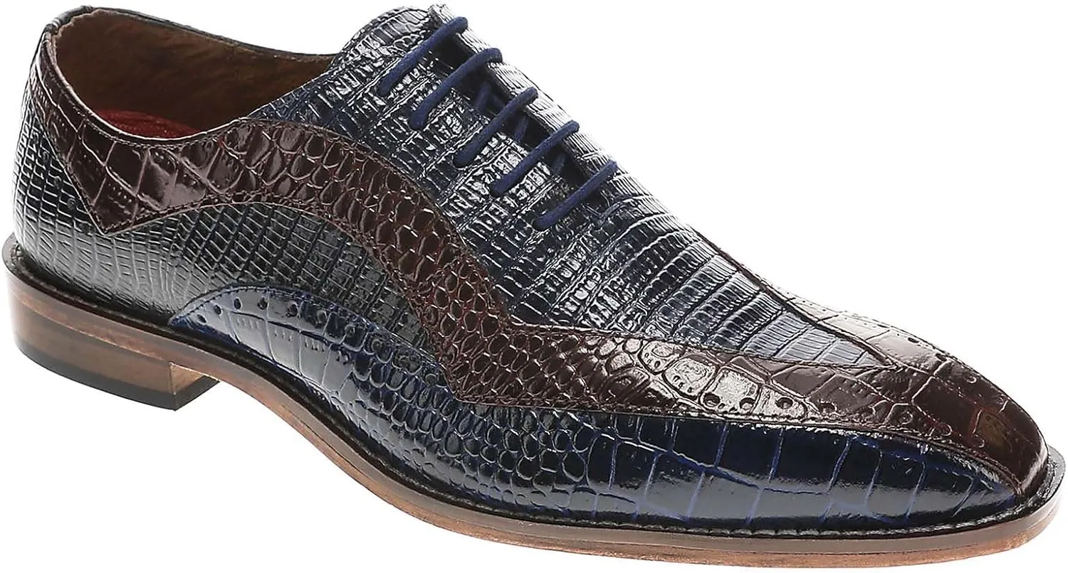 Stacy Adams Men's Tallero Lace Up Oxford, Dark Blue Multi, 9