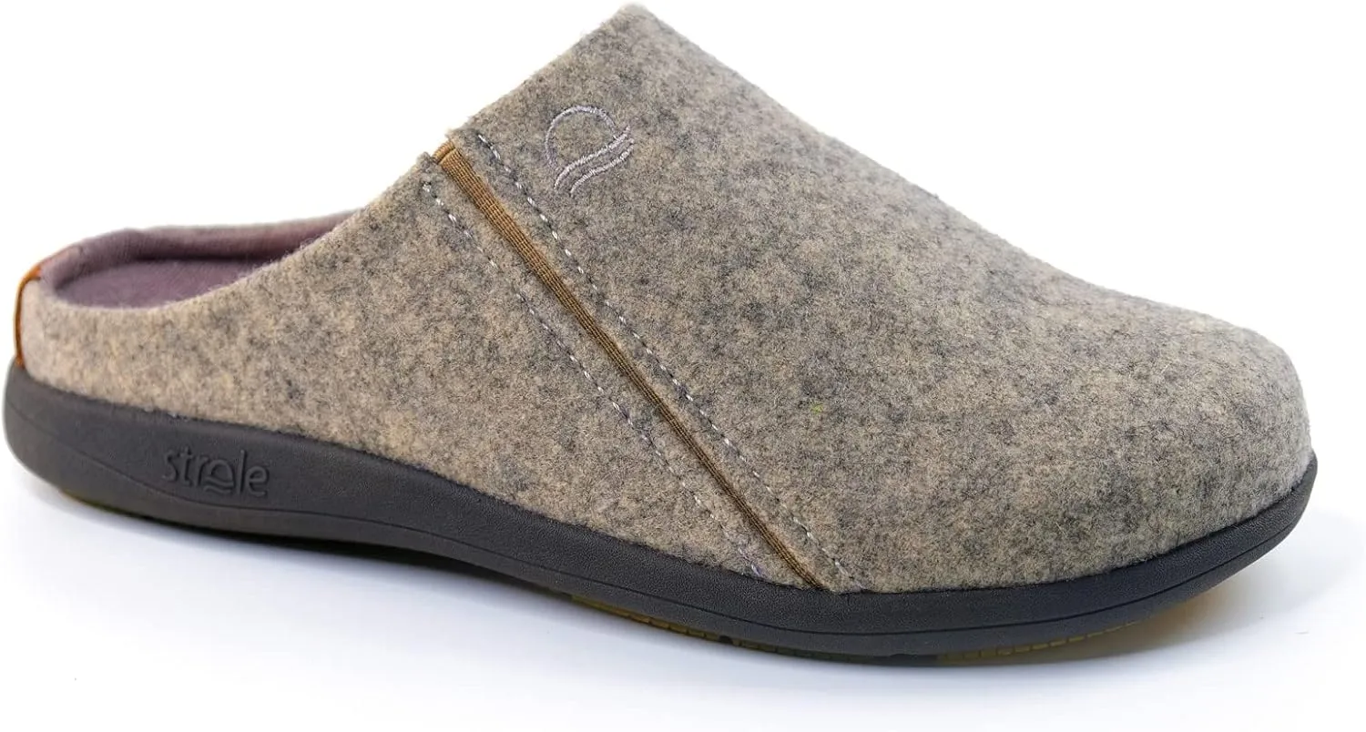 Strole Lodge Men's Supportive Clog Wool Slipper with Arch Support