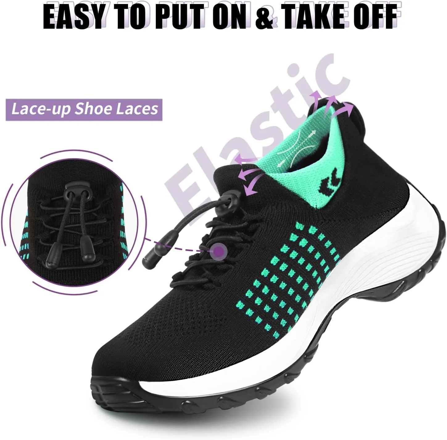STUNAHOME Orthopedic Sneakers Breathable Women Walking Shoes Slip on Trainers Women's Comfortable Casual Ladies Athletic Shoe Thick Bottom