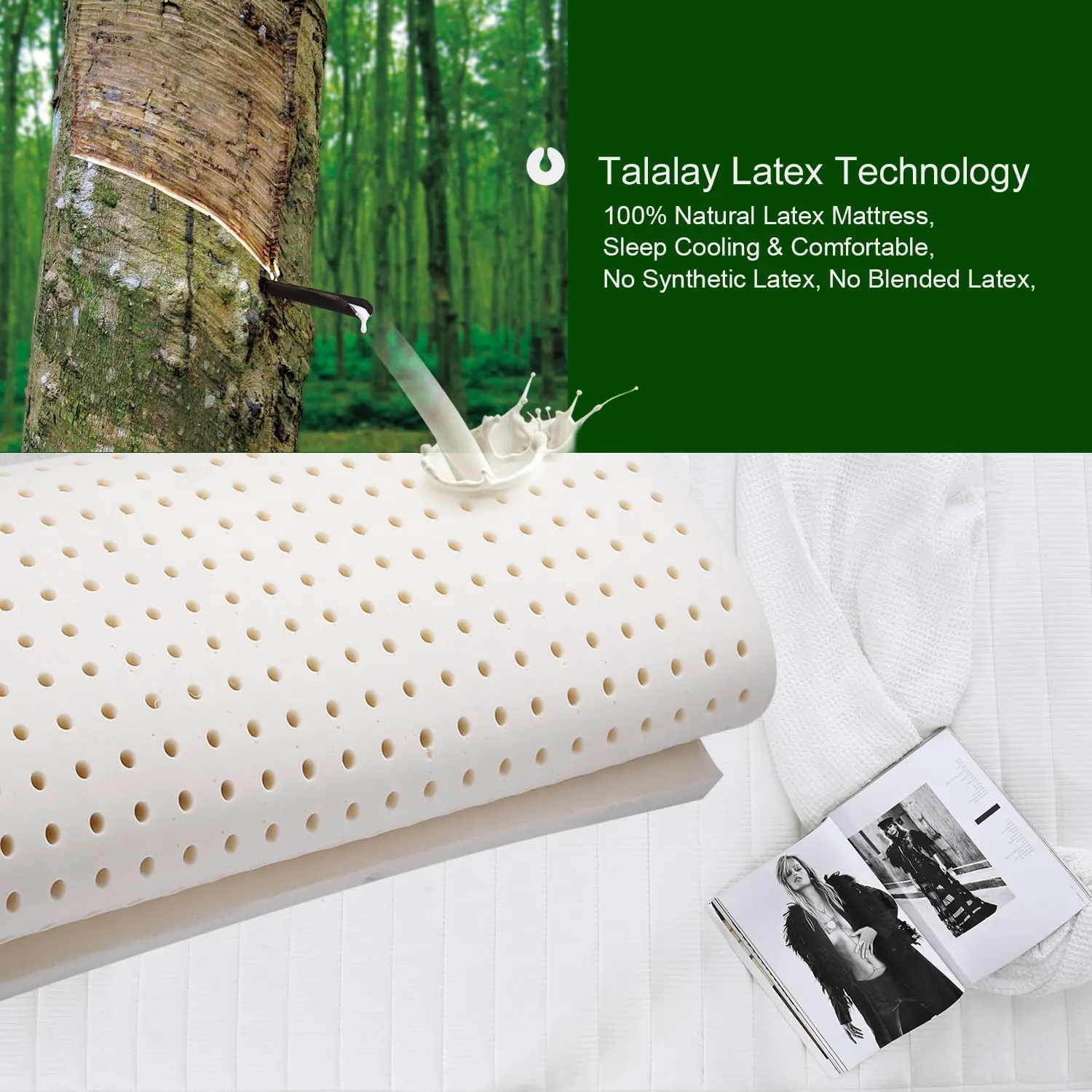 Sunrising Bedding 8 inch Twin Natural Latex Mattress, Individually Encased Pocket Coil, Firm, Supportive, Naturally Cooling, Organic Mattress, 120-Night Free Trial, 20-Year Warranty