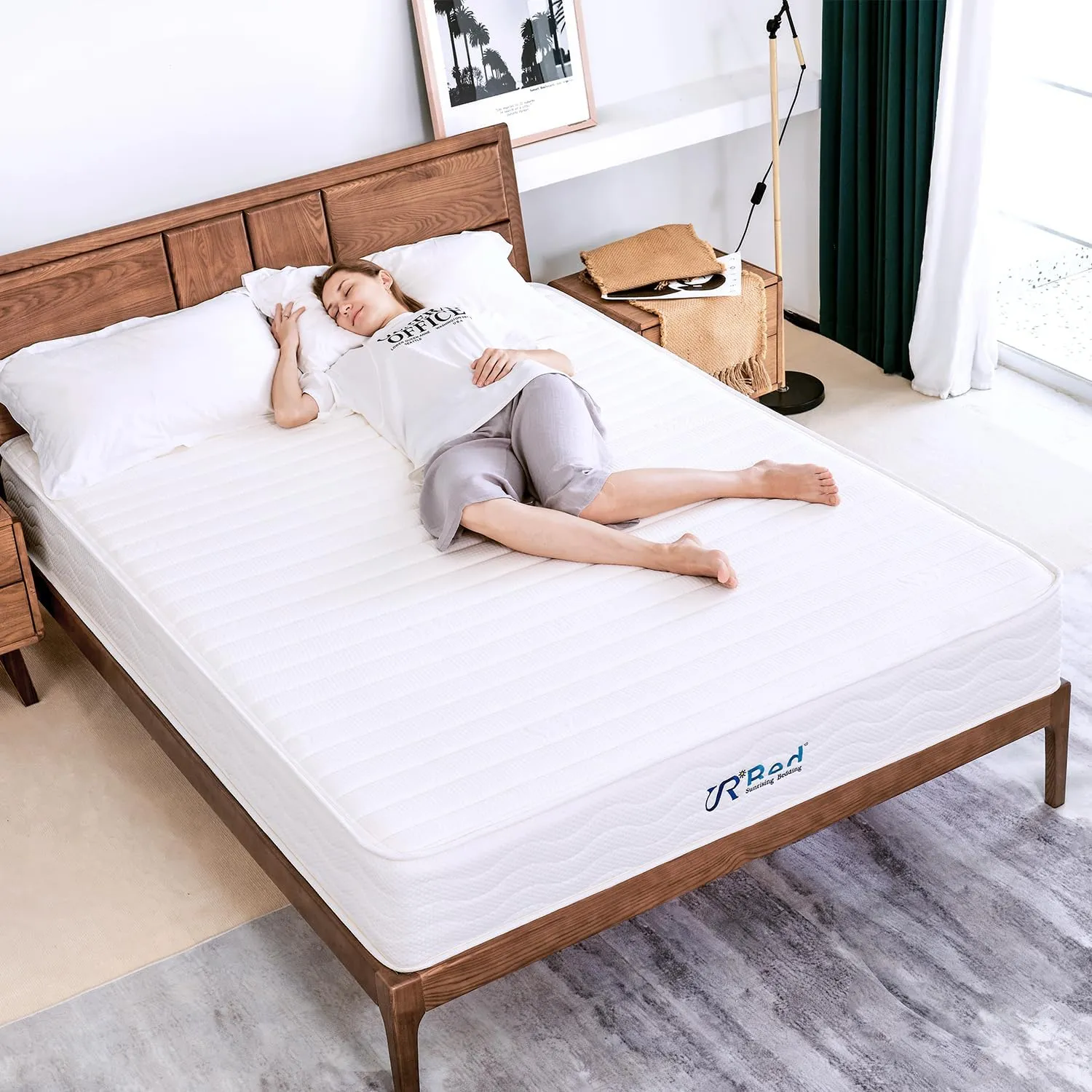 Sunrising Bedding 8 inch Twin Natural Latex Mattress, Individually Encased Pocket Coil, Firm, Supportive, Naturally Cooling, Organic Mattress, 120-Night Free Trial, 20-Year Warranty