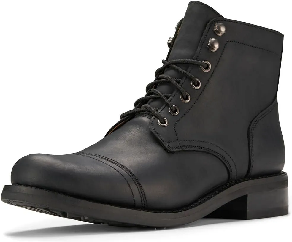 SUREWAY 6 Inch Men's Lace-up Ankle Boot - Cap Toe, Captain Genuine Leather Lace up Chukka Boots for Men,Classic Comfort Oxford Style Footwear