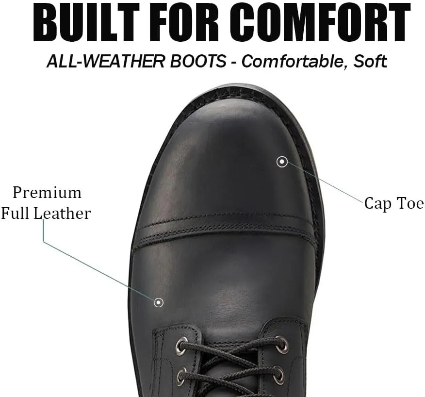 SUREWAY 6 Inch Men's Lace-up Ankle Boot - Cap Toe, Captain Genuine Leather Lace up Chukka Boots for Men,Classic Comfort Oxford Style Footwear
