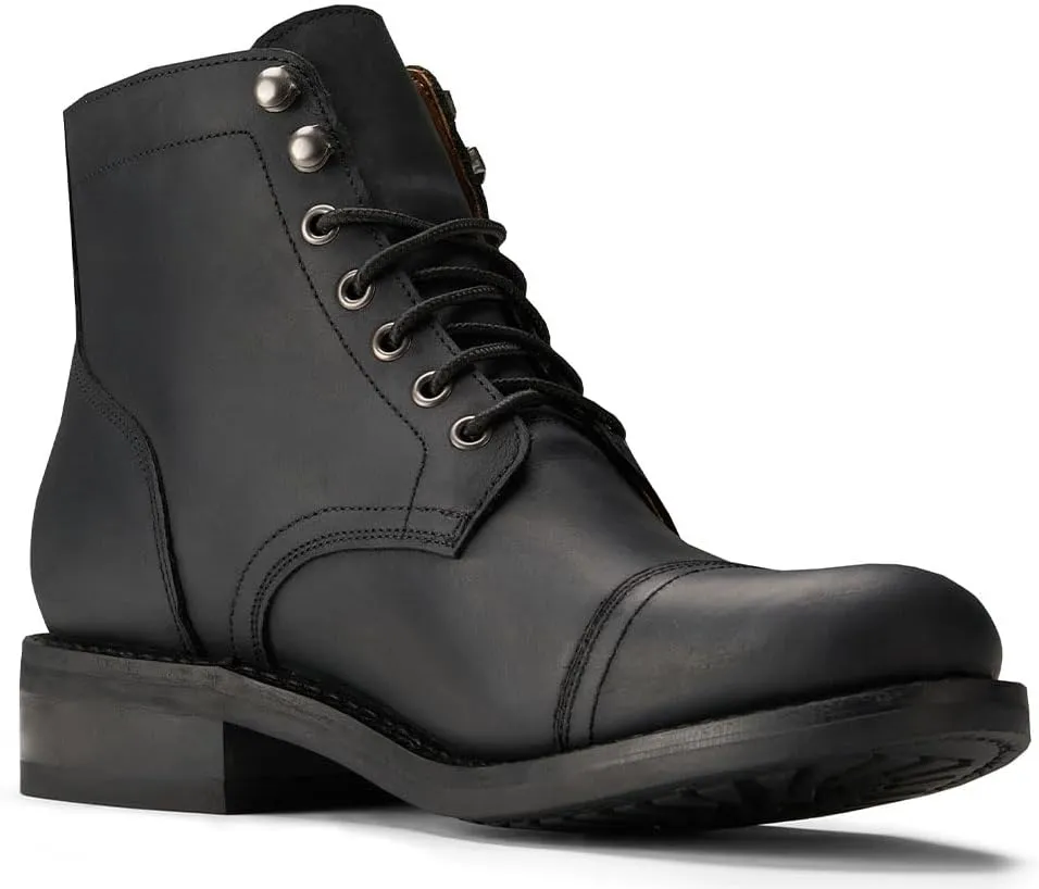 SUREWAY 6" Men's Lace-up Ankle Boots - Cap Toe, Captain Genuine Leather Lace up Chukka Boots for Men,Classic Comfort Oxford Style Footwear