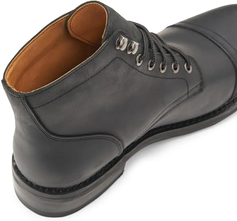 SUREWAY 6" Men's Lace-up Ankle Boots - Cap Toe, Captain Genuine Leather Lace up Chukka Boots for Men,Classic Comfort Oxford Style Footwear