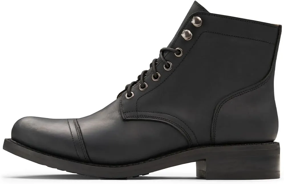 SUREWAY 6" Men's Lace-up Ankle Boots - Cap Toe, Captain Genuine Leather Lace up Chukka Boots for Men,Classic Comfort Oxford Style Footwear