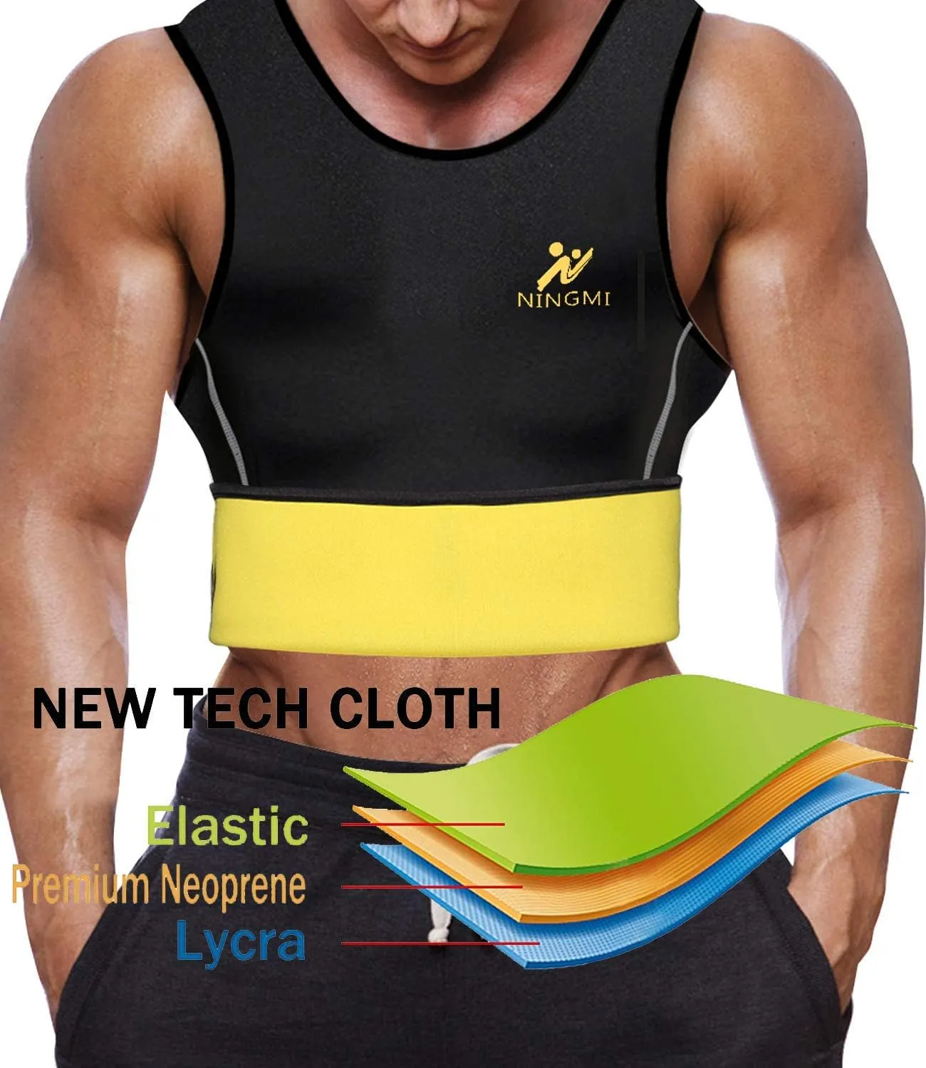 Sweat Vest for Men Neoprene Waist Trainer Tank Weighted Vest Waist Trimmer Sauna Suit Running Vest