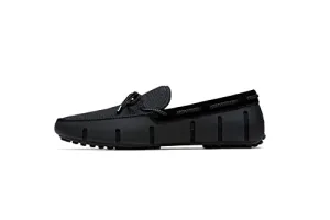 SWIMS Mens Loafers, Braided Lace Shoes for Men, Casual Beach Loafer, Comfortable Summer Shoe, Stylish Lightweight Walking Footwear, Quick Dry Breathable Eco Friendly Footbed (Black/Graphite,10)