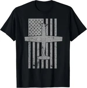 T-6 Texan II Trainer Airplane Vintage Flag T-Shirt T-Shirt