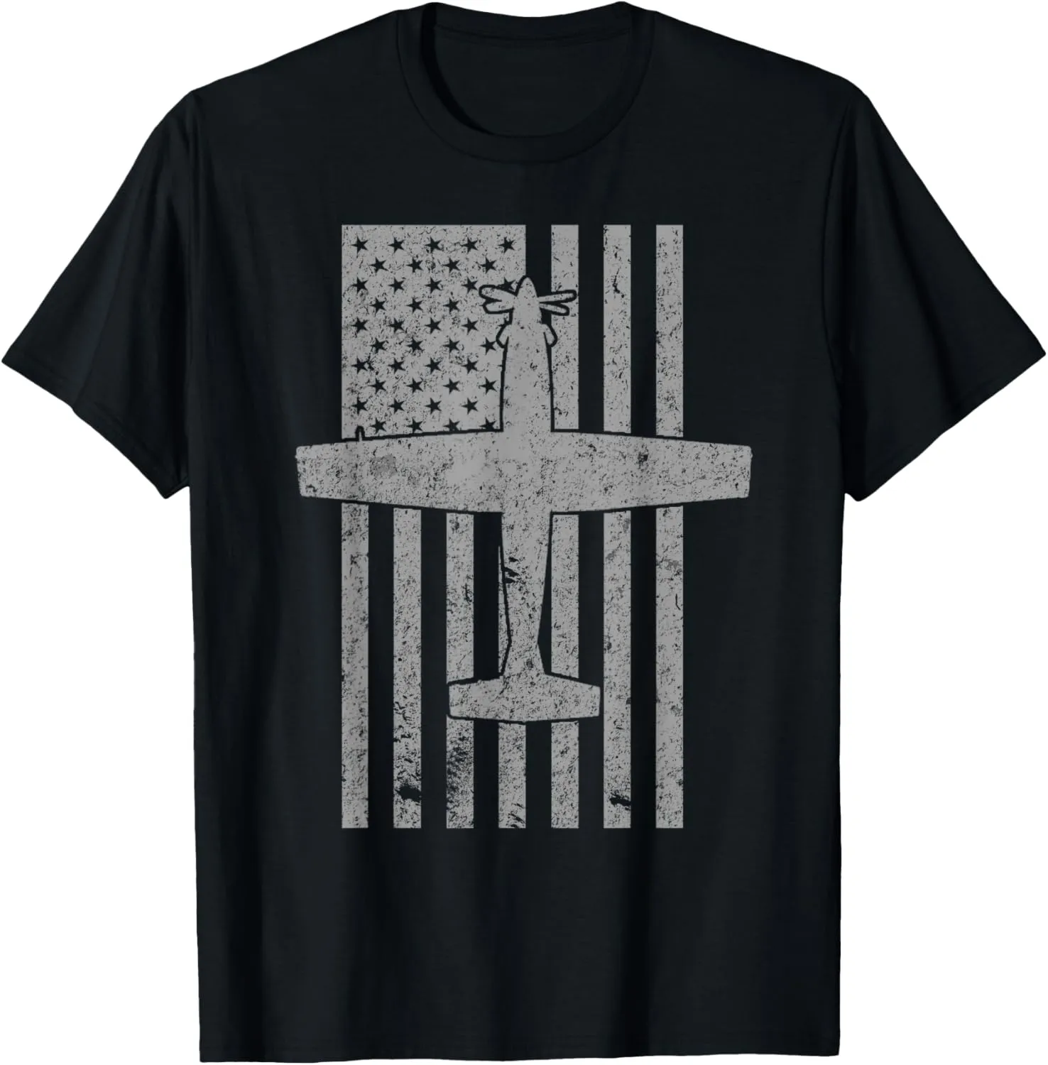 T-6 Texan II Trainer Airplane Vintage Flag T-Shirt T-Shirt