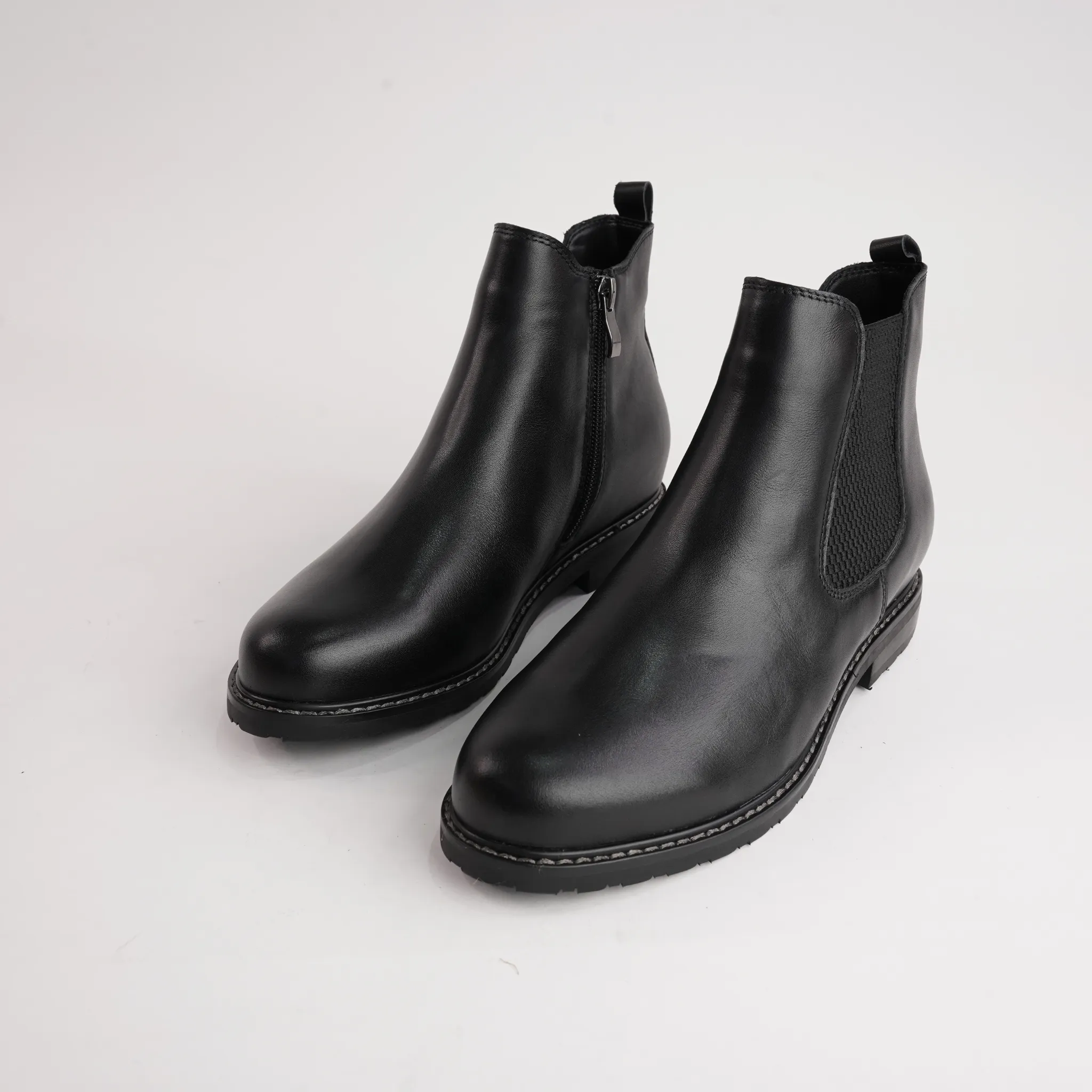 Tamara Black Leather Ankle Boots