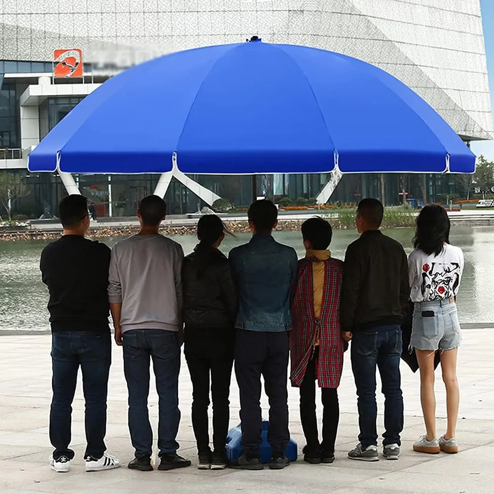 TEmkin Large-Scale Commercial Parasols for Sunshade, Outdoor Garden Parasols, Height-Adjustable Folding Round Umbrellas, Portable, Essential Equipment for Summer (Blue 3.4M)