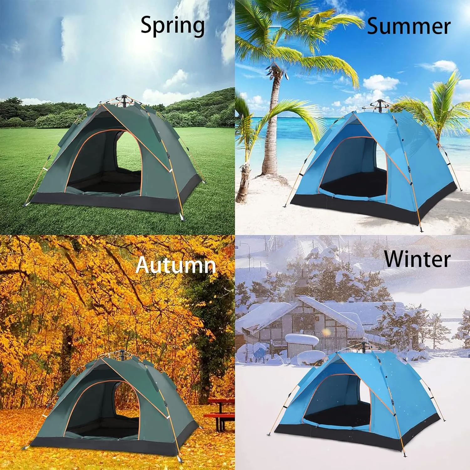 Tent for Backyard Weatherproof, Portable Family Tents for All Seasons, Tent for Camping Waterproof, Backpacking Tents 2 Person, for Traveling, Hiking, Outdoors