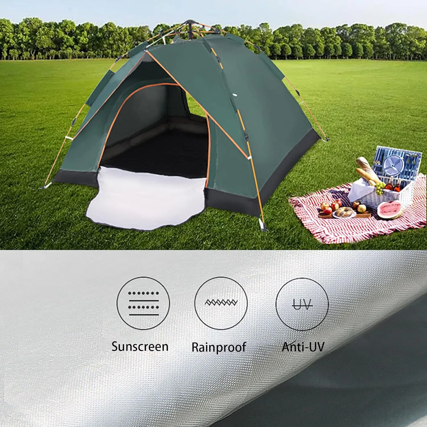 Tent for Backyard Weatherproof, Portable Family Tents for All Seasons, Tent for Camping Waterproof, Backpacking Tents 2 Person, for Traveling, Hiking, Outdoors