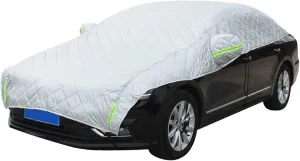 Thickened Anti-Hail Half car Cover for Mercedes-Benz CL500 CL600 CL65 CL63 All-Weather car Cover Breathable Oxford Fabric Soft Lining Snug Fit(Color:Silver Gray,Size:CL63)
