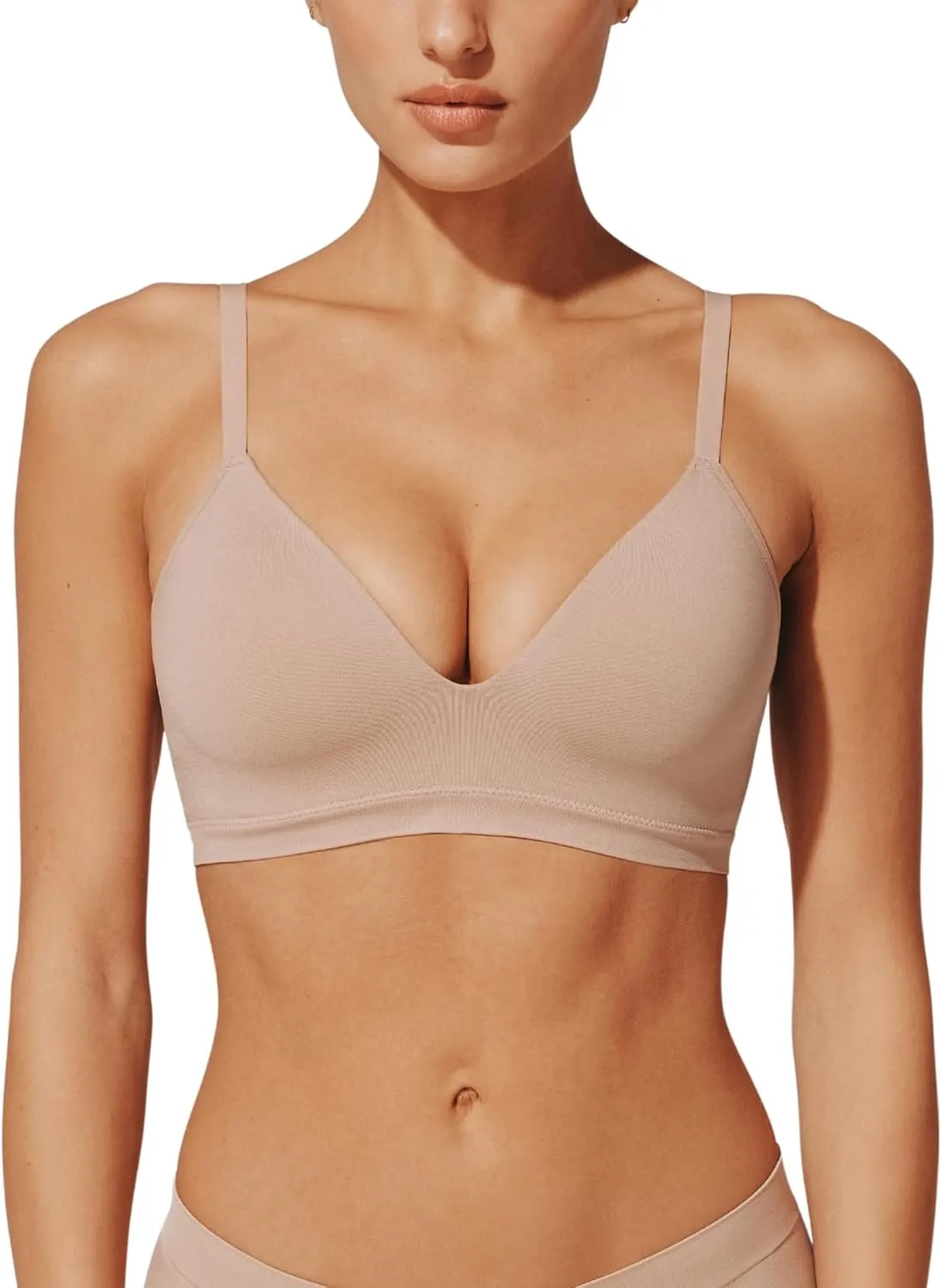 ThirdLove Form Fit Wireless Bra, Wire Free Bras with Support and Lift, Seamless, Comfortable Bras for Women, 2 PK Black/Taupe