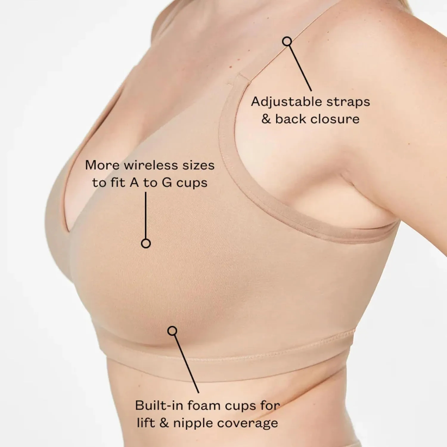 ThirdLove Form Fit Wireless Bra, Wire Free Bras with Support and Lift, Seamless, Comfortable Bras for Women, 2 PK Black/Taupe