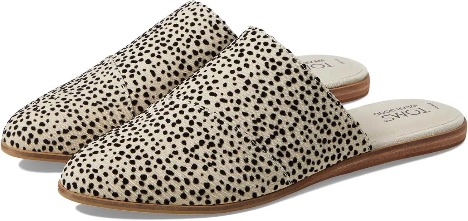 TOMS Womens Jade Metallic Suede Mules Flats Casual - Black